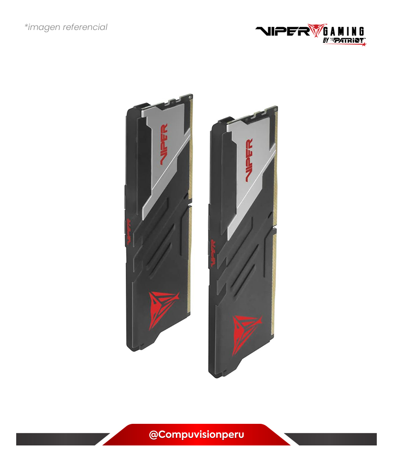 MEMORIA 32GB (16*2) DDR5 BUS 6000MHZ PATRIOT VIPER VENOM MATTE BLACK CL30 1.35V INTEL XMP 3.0 AMD EXPO PVV532G600C30K