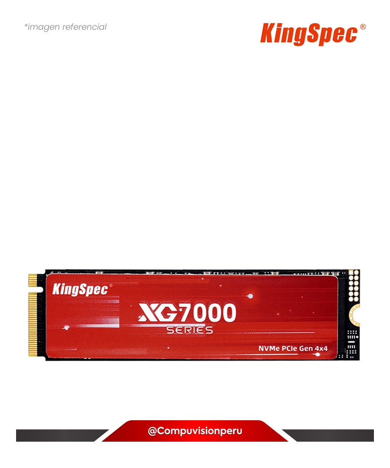 DISCO SOLIDO SSD 2TB KINGSPEC XG 7000 M.2 2280 PCIE 4.0X4 NVME 1.4 3D NAND WITH HEATSINK