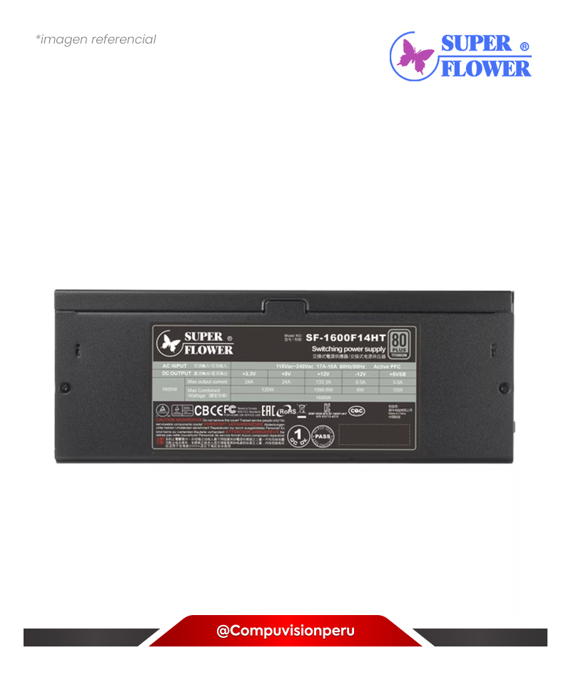 FUENTE 1600W SUPER FLOWER LEADEX TITANIUM 80 PLUS TITANIUM FULL MODULAR ATX 3.1 SF-1600F14HT AT