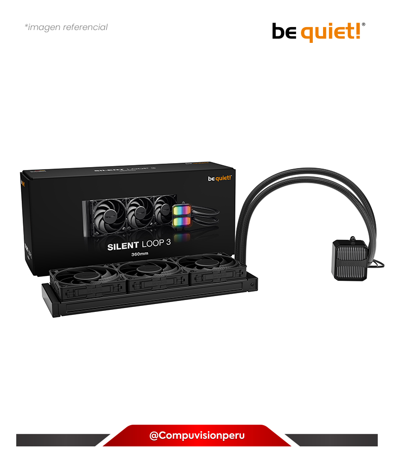 COOLER DE CPU BE QUIET SILENT LOOP 3 360MM ALL IN ONE LIQUID CPU COOLING KIT INTEL AMD  BLACK BW025