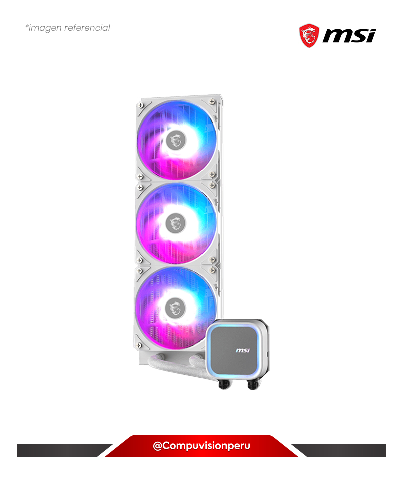 COOLER PARA CPU MSI MAG CORELIQUID A13 360 WHITE INTEL AMD ALUMINIO 3*120MM ARGB