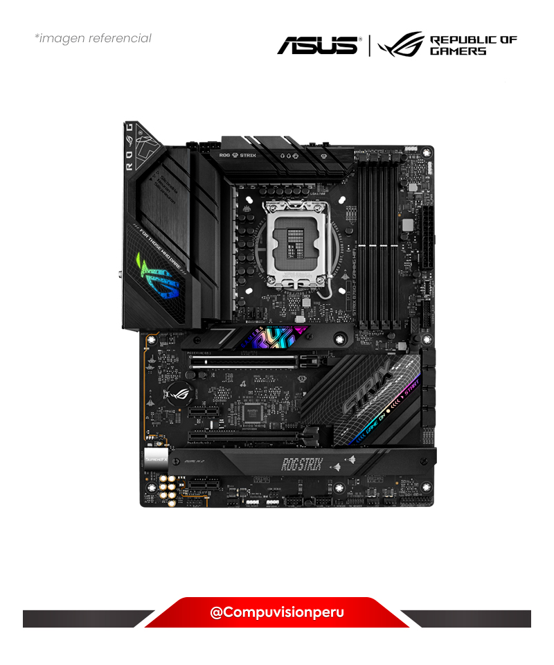 PLACA ASUS ROG STRIX B760-F GAMING WIFI INTEL B760 LGA1700 DDR5 HDMI DP PCIE 5.0 M.2 BLUETOOTH USB 3.2 ATX