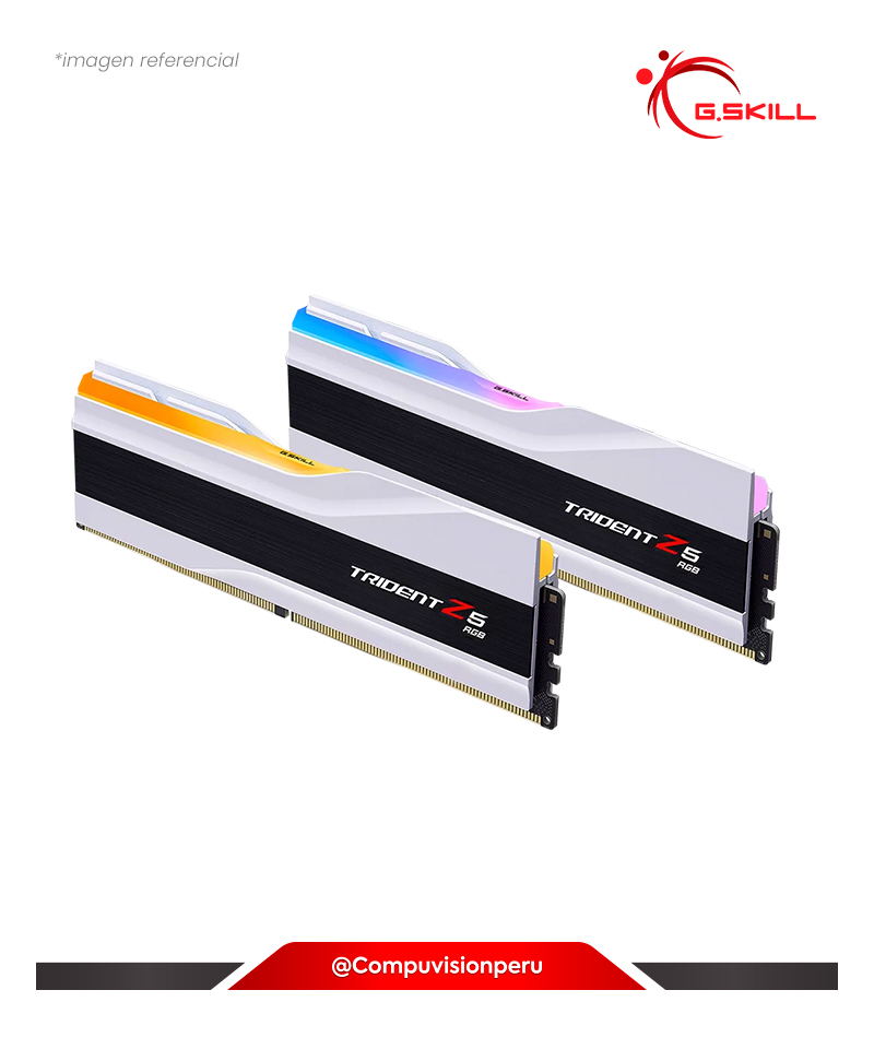 MEMORIA 64GB (32*2) DDR5 BUS 6000MHZ G.SKILL TRIDENT Z5 RGB 1.35V C36 F5-6000J3636F32GX2-TZ5RW 4713294234070 0848354044079