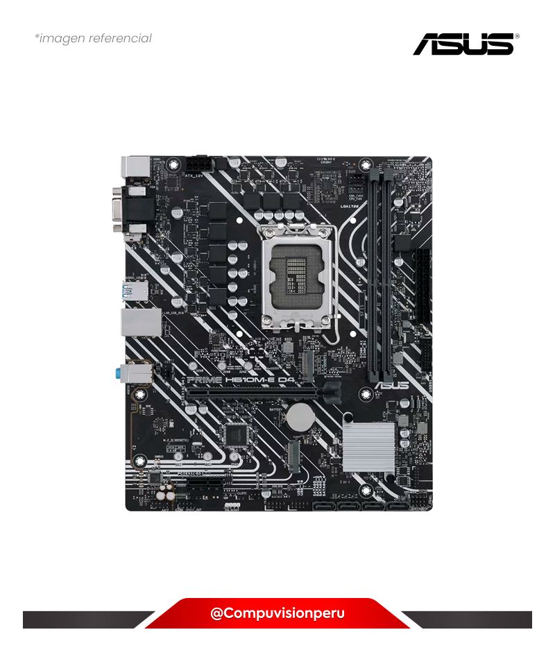 PLACA ASUS PRIME H610M-E D4-CSM INTEL H610 LGA 1700 DDR4 PCIE 4.0 DUAL M.2 DP/HDMI