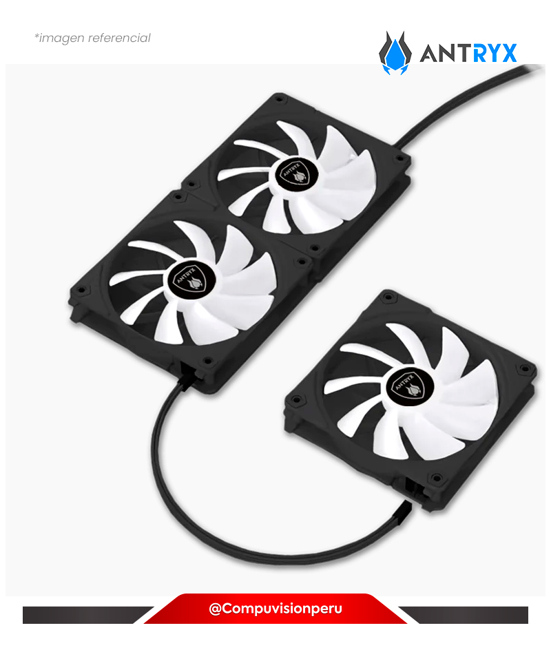 COOLER DE CASE ANTRYX LYNK FAN LF120 ARGB BLACK MODULAR 3 EN 1 120MM CONTROLADOR AAK-LF120KX3C