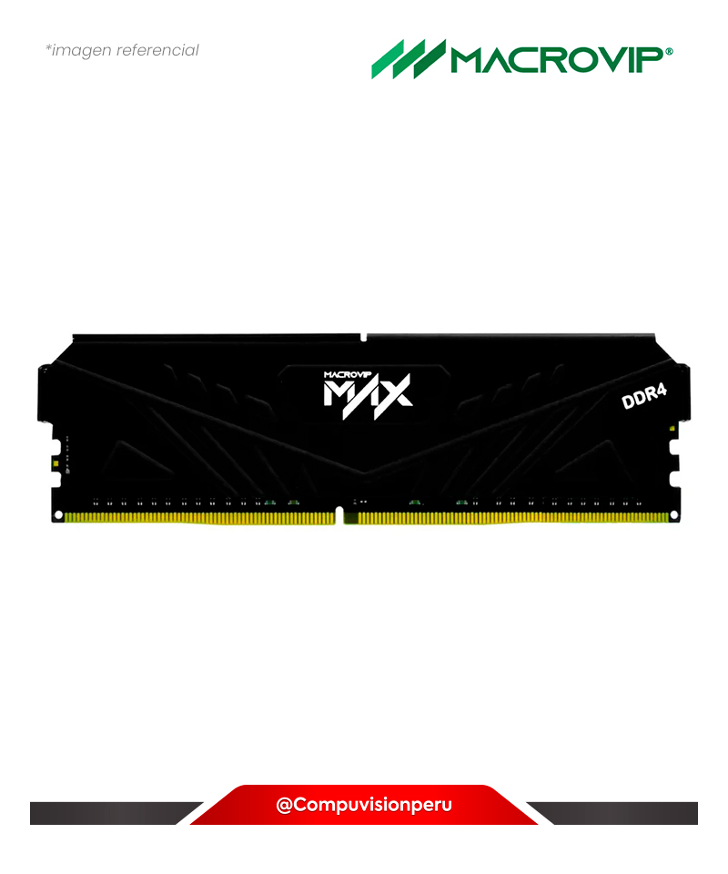 MEMORIA 16GB DDR4 BUS 3200MHZ MACROVIP MAX BLACK CL16  MVX32N16/16