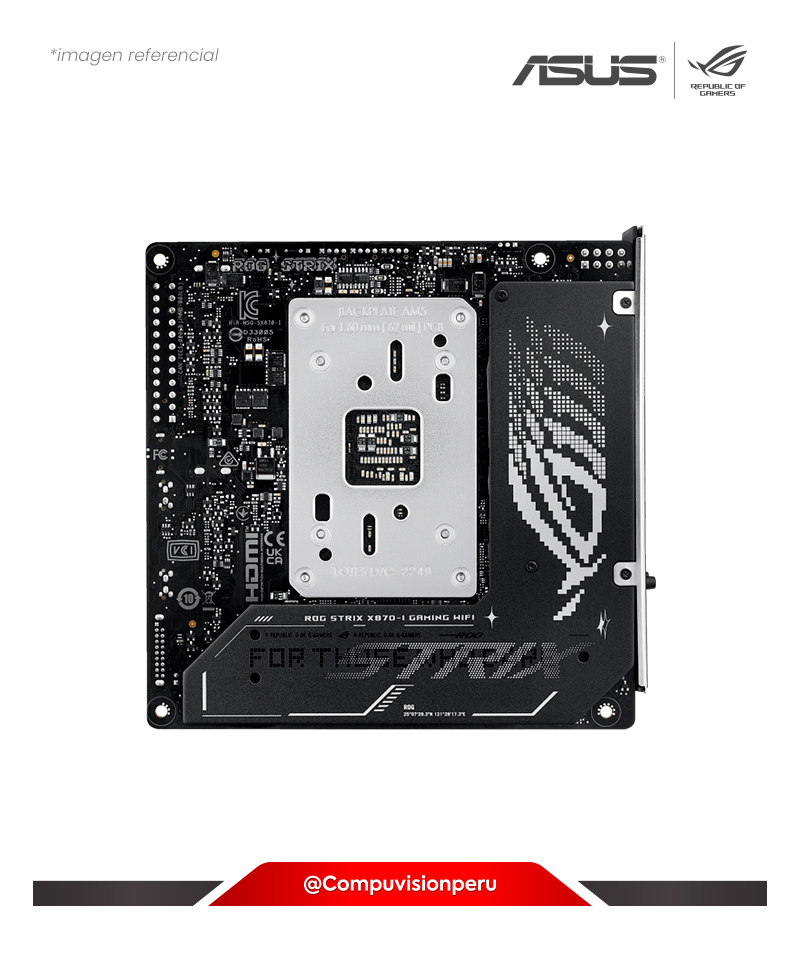 PLACA ASUS ROG STRIX X870-I GAMING WIFI AMD X870 AM5 DDR5 HDMI M.2 SATA 6GB BLUETOOTH MINI-ITX