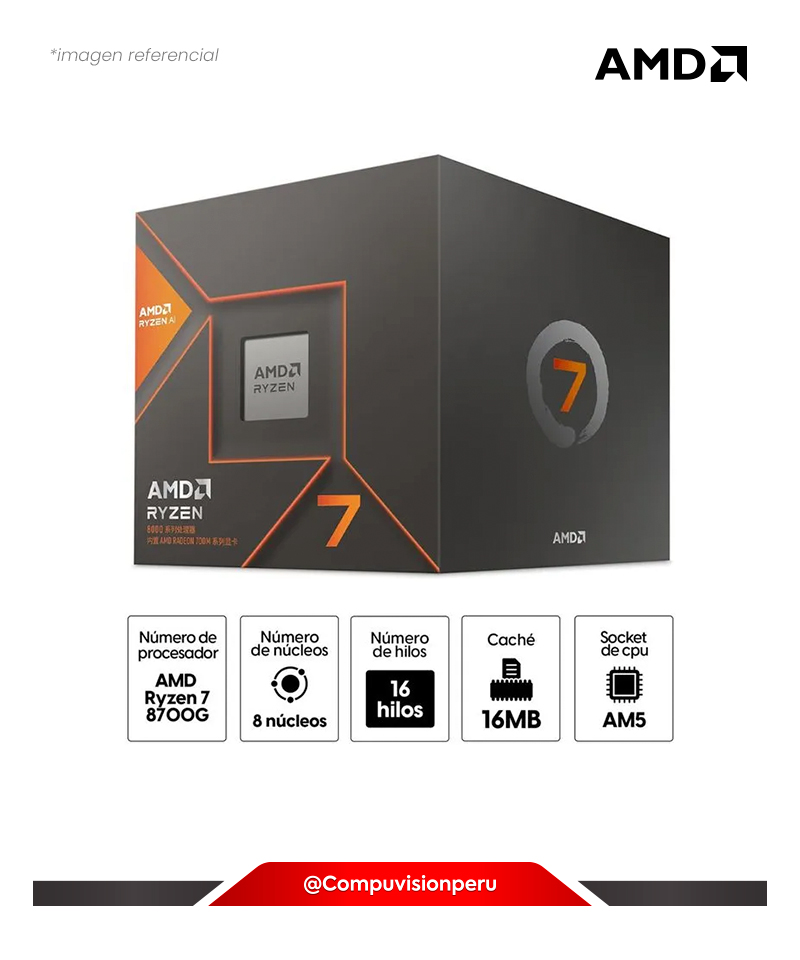 CPU AMD RYZEN 7 8700G 8 CORE /16 SUB 4.2GHZ 16MB TURBO CORE 5.1GHZ AMD RADEON 780M