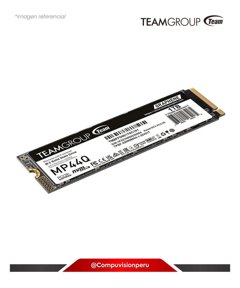 DISCO SOLIDO SSD 1TB TEAMGROUP MP44Q GEN 4X4 M.2 2280 PCIE 4.0 NVME TM8FFD001T0C101