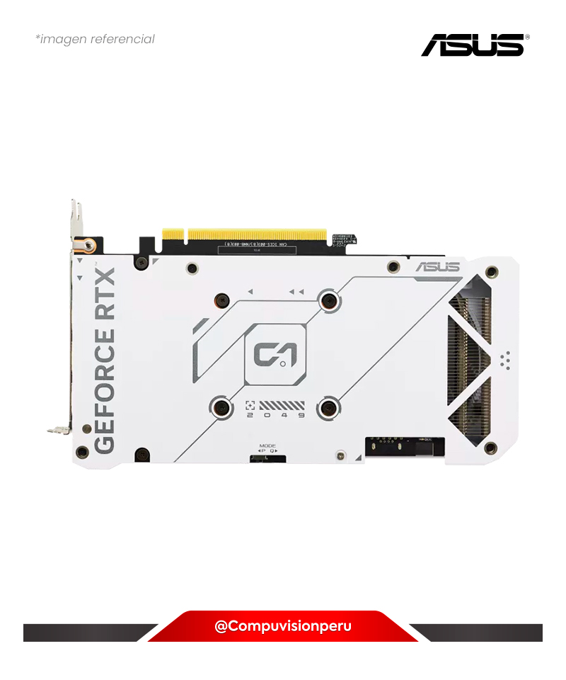 VIDEO ASUS DUAL GEFORCE RTX 4070 SUPER EVO OC WHITE EDITION 12GB GDDR6X CUDA 7168 192-BIT HDMI DP DUAL-RTX4070S-O12G-EVO-WHITE