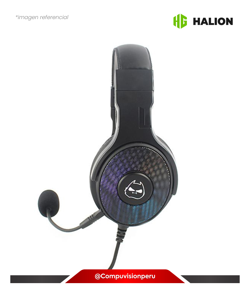 HEADSET HALION HA-H904 STAR RGB BLACK/PLATA 7.1 USB
