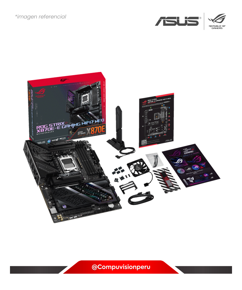 PLACA ASUS ROG STRIX X870E-E GAMING WIFI7 NEO AM5 AMD X870E DDR5 HDMI DP M.2 SATA 6GB BLUETOOTH ATX
