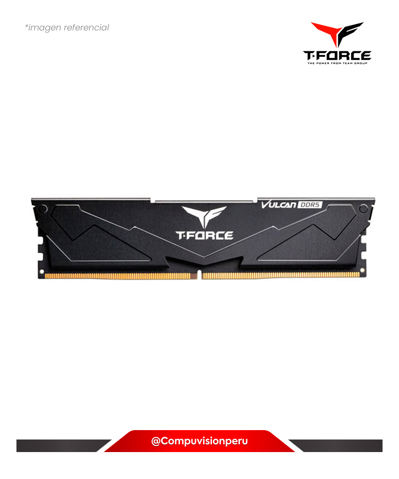 MEMORIA 8GB DDR5 BUS 5200MHZ TEAMGROUP T-FORCE VULCAN BLACK CL40 1.25V FLBD516G5200HC40CDC01(1)