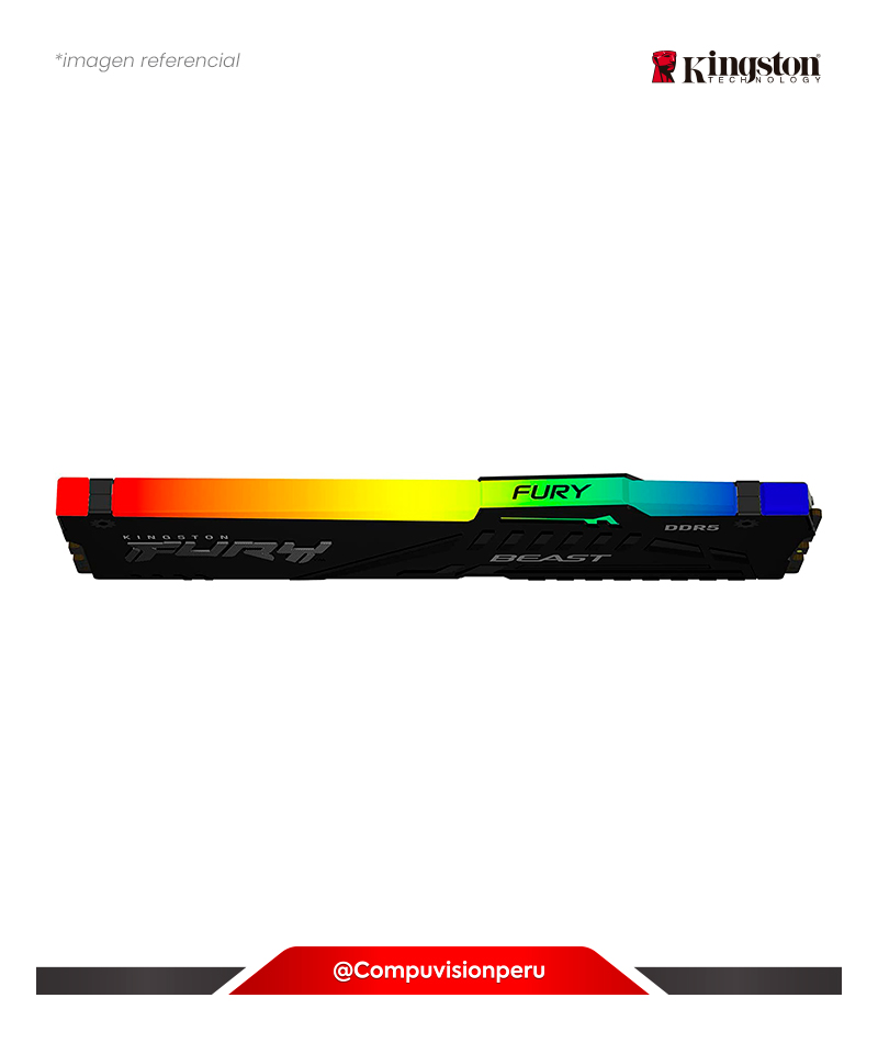 MEMORIA 8GB DDR4 BUS 3200MHZ KINSGTON FURY BEAST RGB CL16 1.35V KF432C16BB2A/8