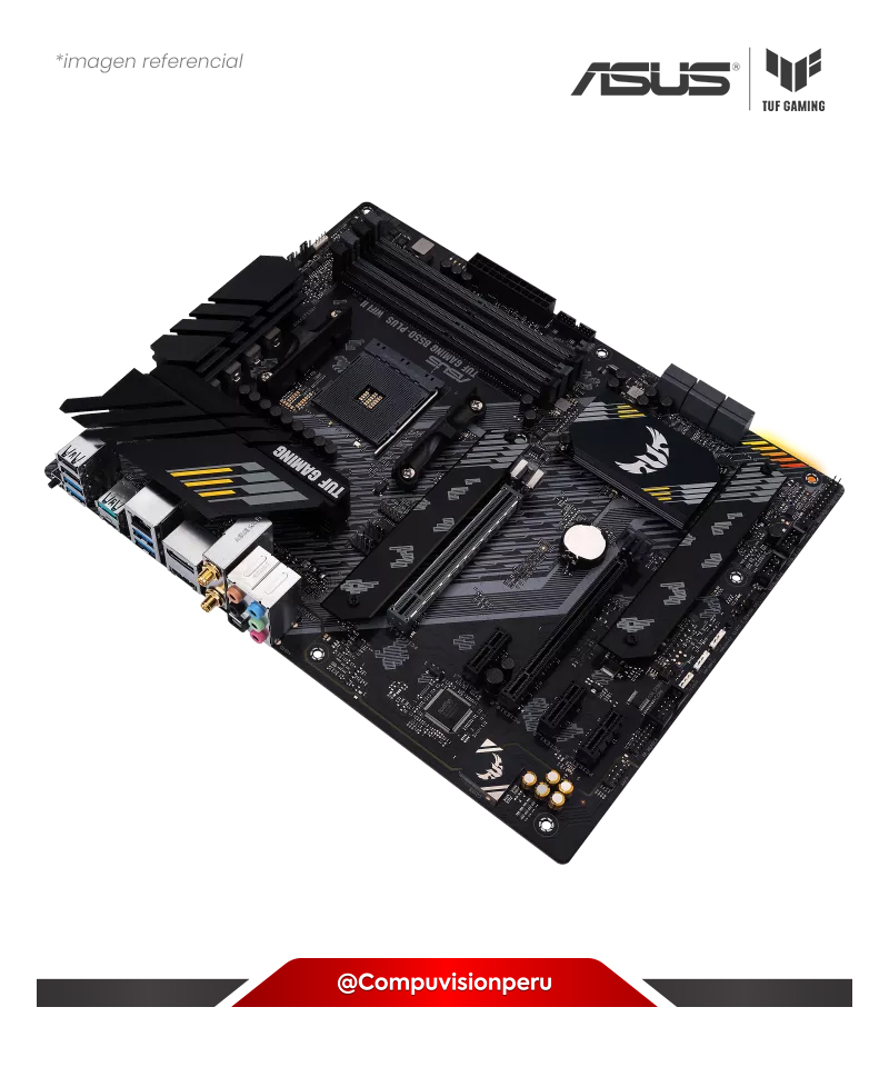 PLACA ASUS TUF GAMING B550 PLUS WIFI II AM4 AMD B550 DDR4 ATX PCIE 4.0 HDMI DP WIFI BLUETOOTH 5.2 USB 3.2