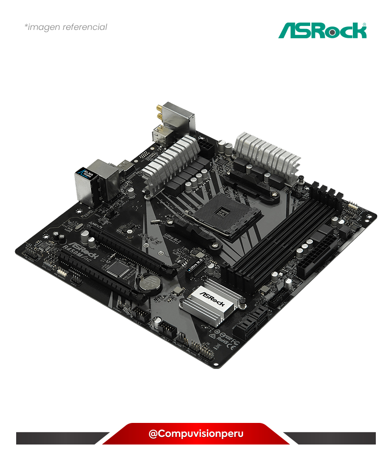 PLACA ASROCK B450M/AC PROMONTORY AM4 AMD B450 DDR4 SATA 6GB M.2 WI-FI BLUETOOTH M-ATX