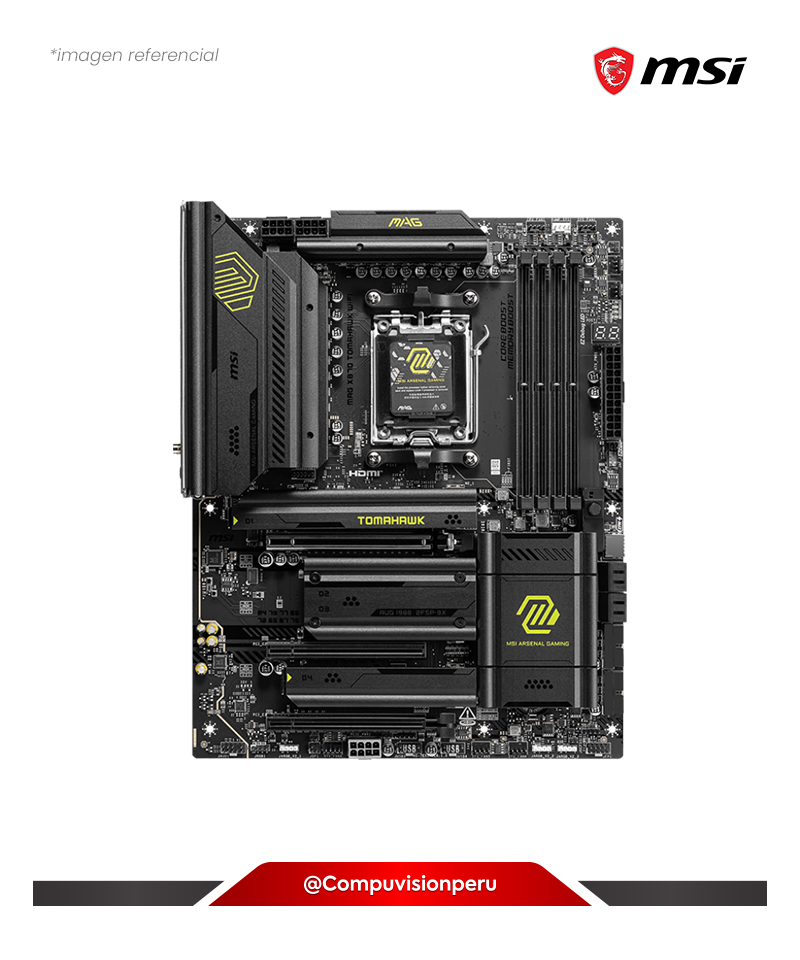 PLACA MSI MAG X870 TOMAHAWK WIFI AMD X870 DDR5 HDMI M.2 SATA 6GB USB 2.0 BLUETOOTH ATX