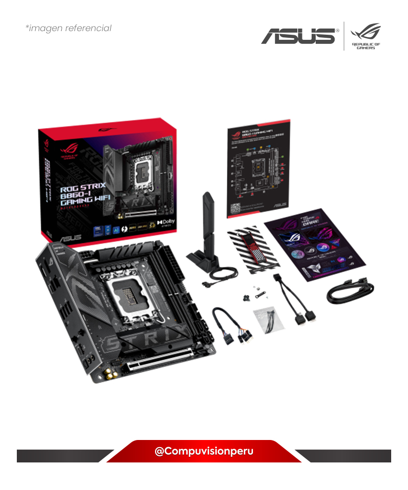PLACA ASUS ROG STRIX B860-I GAMING WIFI INTEL B860 LGA 1851 DDR5 HDMI DP M.2 SATA 6GB BLUETOOTH MINI-ITX