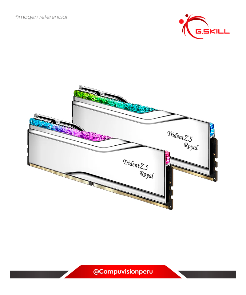 MEMORIA 64GB(32*2) DDR5 BUS 6000MHZ G.SKILL TRIDENT Z5 ROYAL NEO CL30 1.40V F5-6000J3036G32GX2-TR5NS