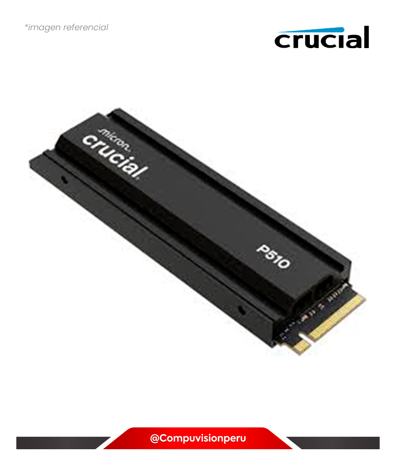 DISCO SOLIDO SSD 1TB CRUCIAL P510 G9 TLC NAND PCIE GEN 5 X4 NVME M.2 2280 W/HEATSINK CT1000P510SSD5