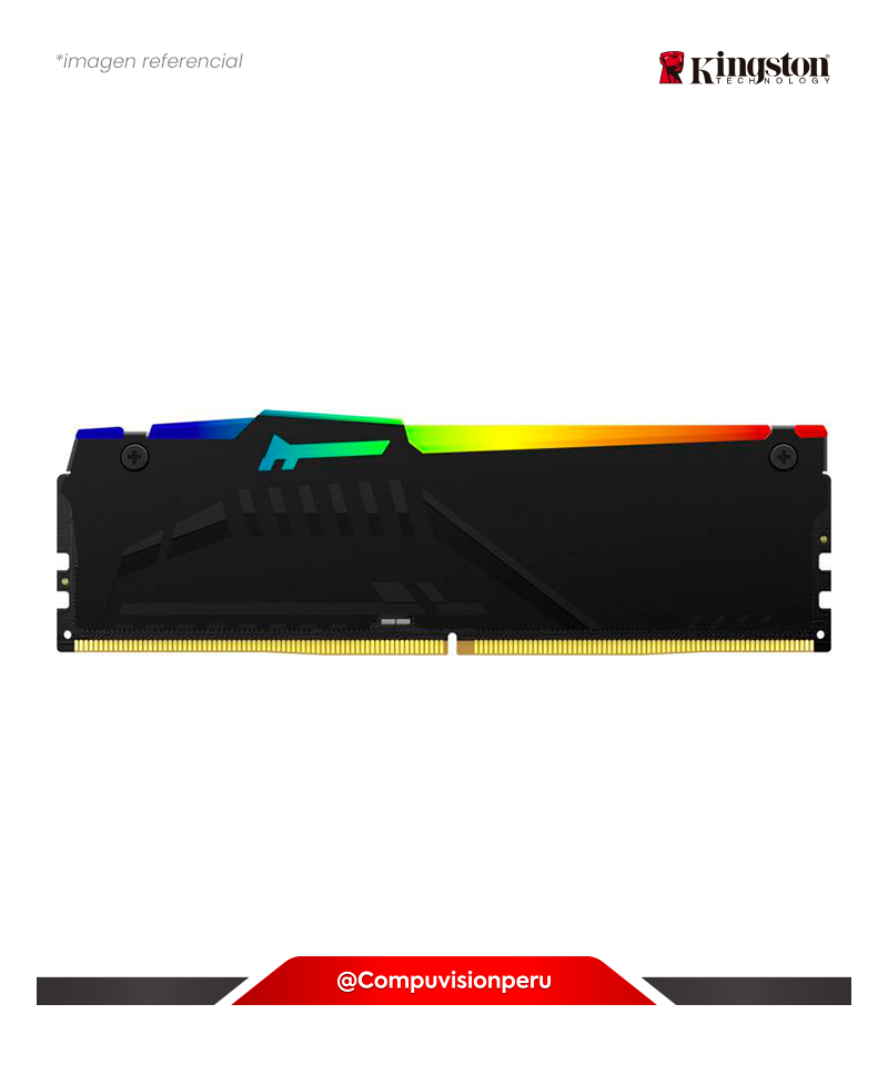 MEMORIA 8GB DDR4 BUS 3200MHZ KINSGTON FURY BEAST RGB CL16 1.35V KF432C16BB2A/8