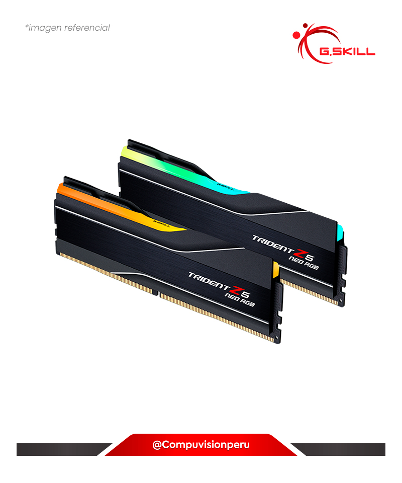 MEMORIA 64GB (32*2) DDR5 BUS 6000MHZ G.SKILL TRIDENT Z5 NEO RGB 1.40V CL30 F5-6000J3040G32GX2-TZ5NR 4713294232762