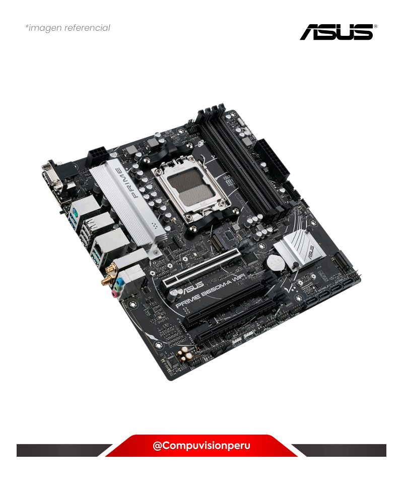 PLACA ASUS PRIME B650M-A WIFI AM5 AMD B650 DDR5 PCIE 5.0 M.2 VGA HDMI DP SATA 6 GBPS USB 3.2 ARUA SYNC