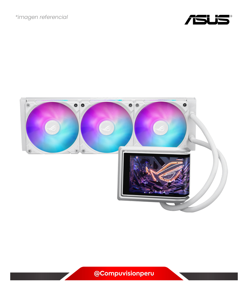 COOLER DE CPU ASUS ROG RYUO IV 360 ARGB WHITE 3*120MM MF-12C ARGB FAN MONITOR: 6.67 AMOLED AMD INTEL ROG-RYUO-IV-360-ARGB-WHT