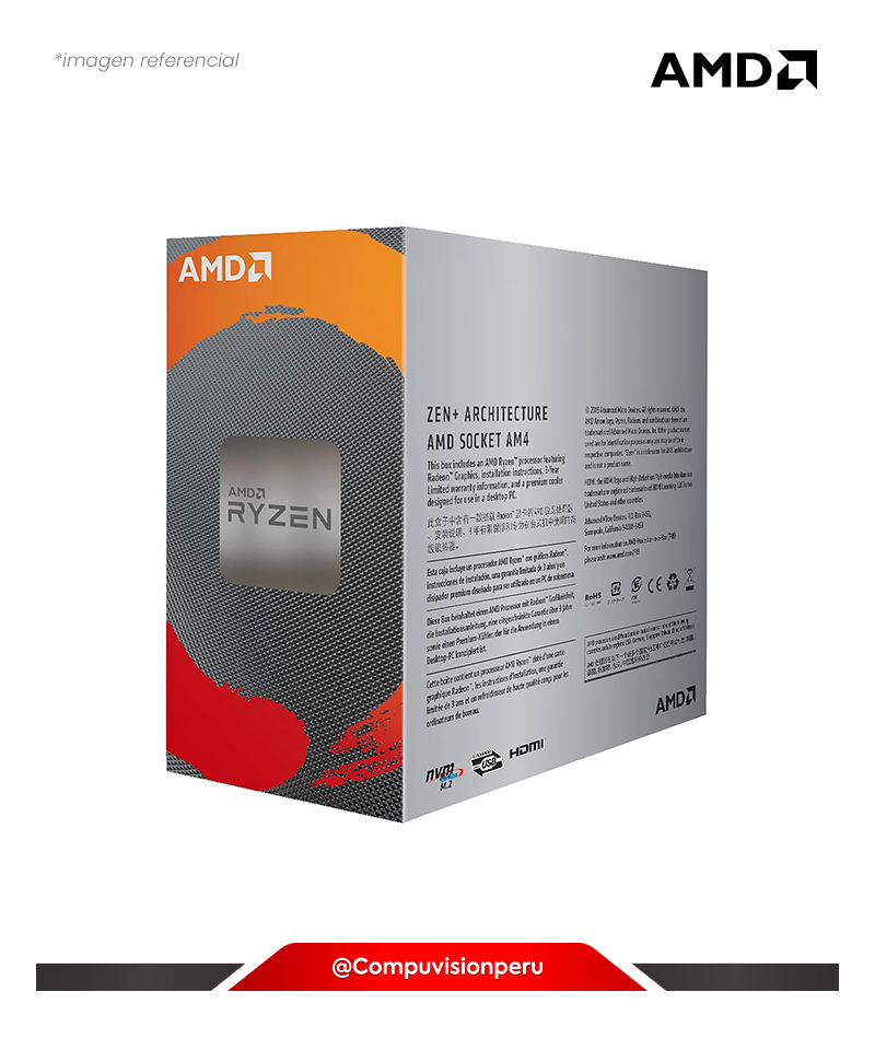 CPU AMD RYZEN 3 3200G 3.6GHZ 4 CORE /8SUB VEGA 8 GRAPHICS TURBO CORE 4GHZ