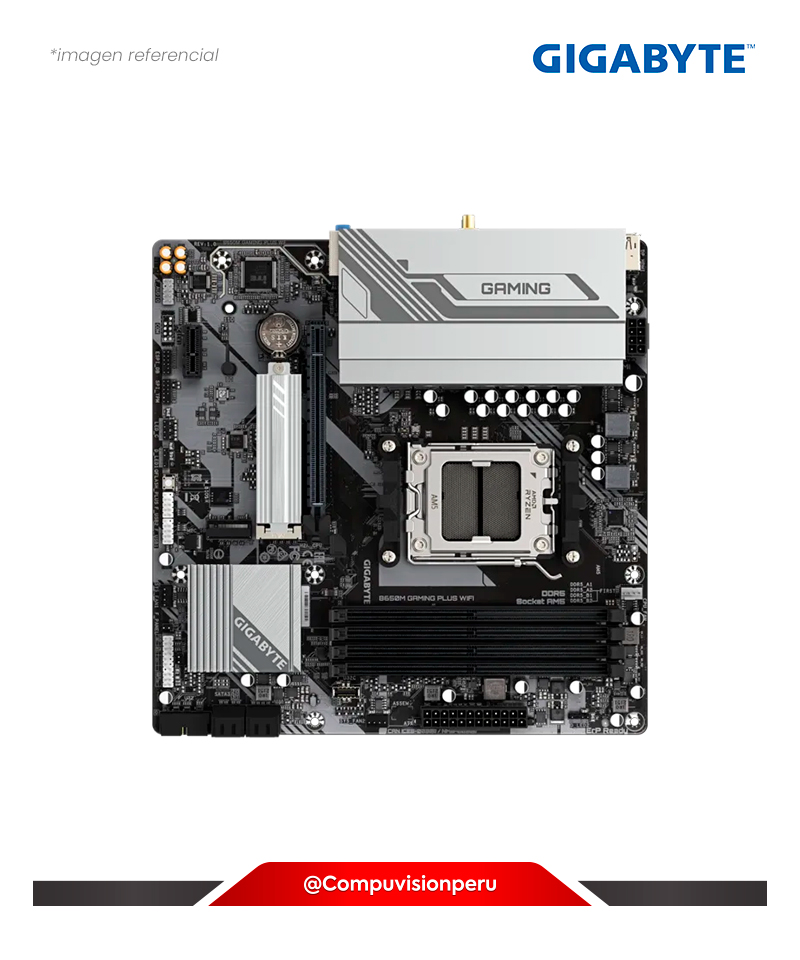 PLACA GIGABYTE B650M GAMING PLUS WIFI AMD B650 DDR5 HDMI DP M.2 SATA 6GB BLUETOOTH M-ATX B650M GAMING PLUS WF