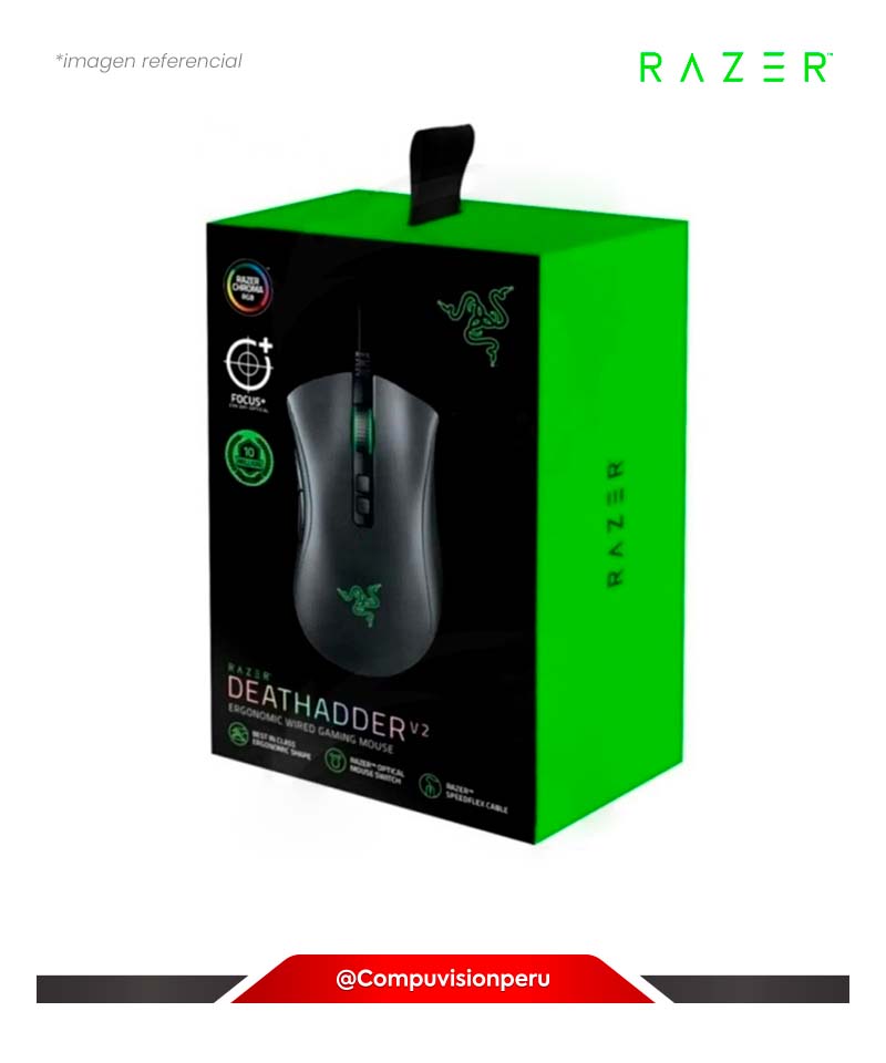 MOUSE RAZER DEATHADDER V2 FOCUS CHROMA 20K DPI LED- RGB GAMIN RZ01-03210100-R3U1