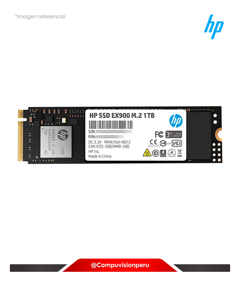 DISCO SOLIDO SSD 1TB HP EX900 M.2 2280 PCIE GEN 3X4 NVME 1.3 5XM46AA#ABB