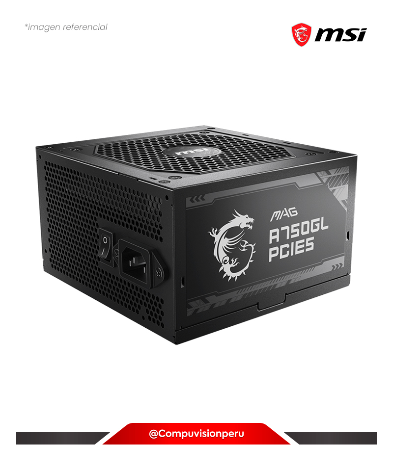 FUENTE 750W MSI MAG A750GL PCIE5 80PLUS GOLD ATX MODULAR