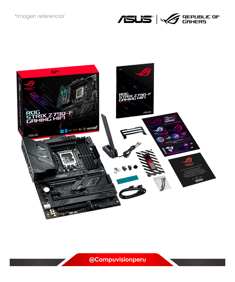 PLACA ASUS ROG STRIX Z790-F GAMING WIFI 6E LGA 1700 INTEL Z790 DDR5 M.2 PCIE 5.0 USB 3.2 BLUETOOTH ATX