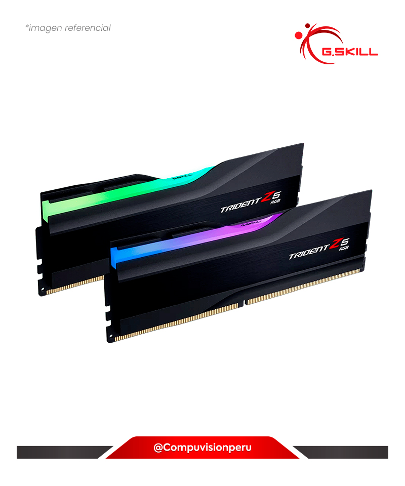 MEMORIA 96GB (48*2) DDR5 BUS 6400MHZ G.SKILL TRIDENT Z5 RGB 1.35V C32 F5-6400J3239F48GX2-TZ5RK 4713294233370 0848354043379