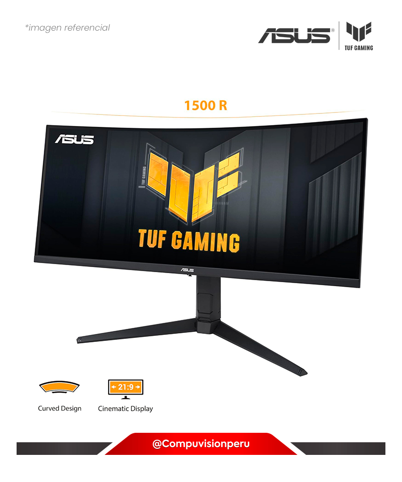 MONITOR 34 VA TUF GAMING VG34VQL3A 4K 1MS 180HZ SPEAKER HDMI DP