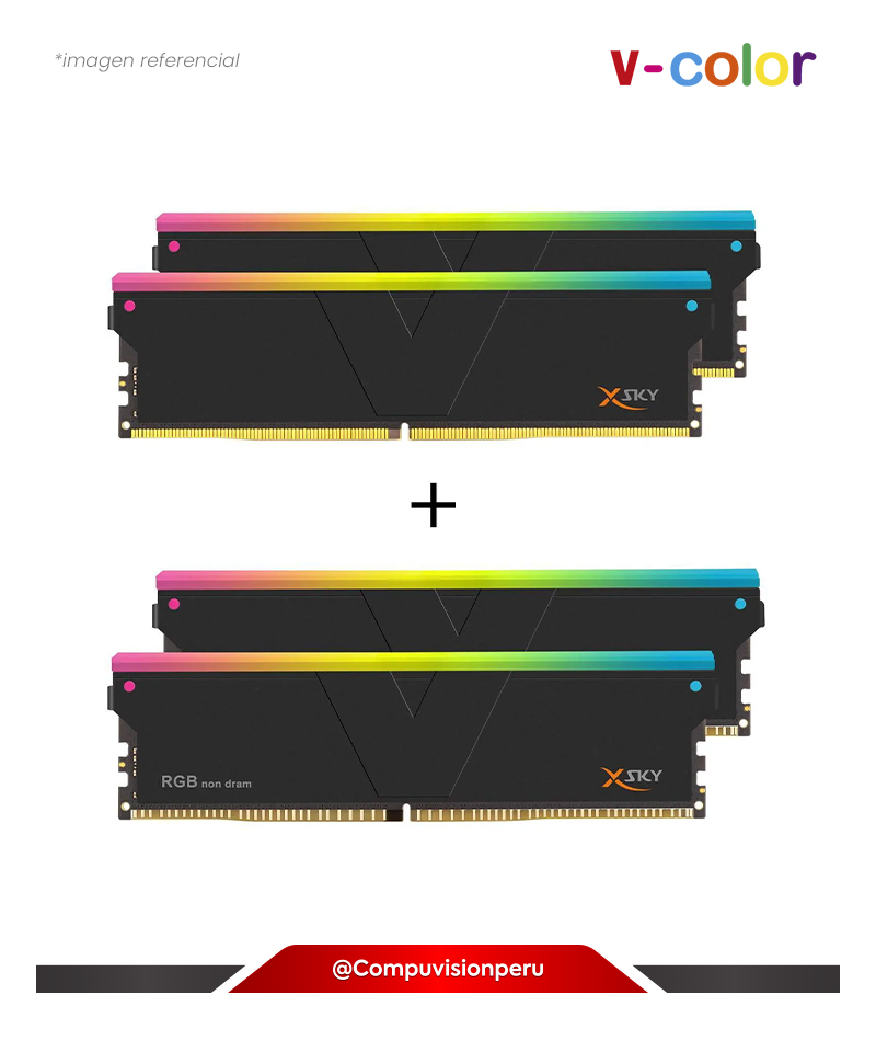MEMORIA 32GB (16*2) DDR5 BUS 6000MHZ V-COLOR SCC 2+2 KIT MANTA XSKY AMD EXPO TMXSAL1660836KW-DK