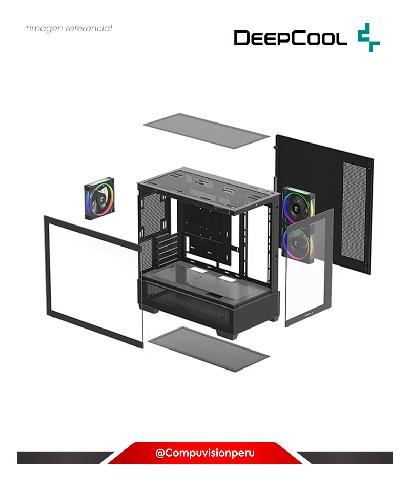 CASE DEEPCOOL CG380 3F BLACK VIDRIO TEMPLADO M-ATX S/F R-CG380-BKAGM3-G