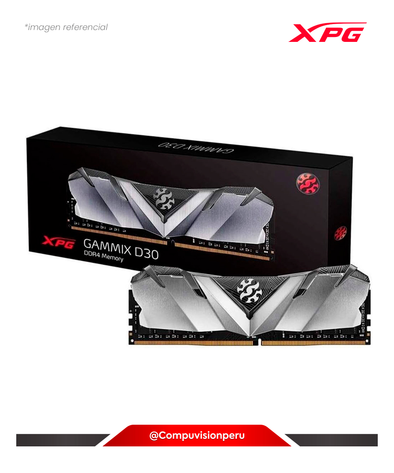 MEMORIA 16GB DDR4 BUS 3200MHZ ADATA XPG GAMMIX DB30 BLACK 1.35V CL16 AX4U320016G16A-DB30(1)