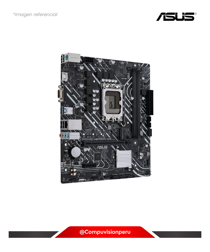PLACA ASUS PRIME H610M-K D4 LGA 1700 INTEL H610 DDR4 M.2 SATA 6G USB 3.0 MATX