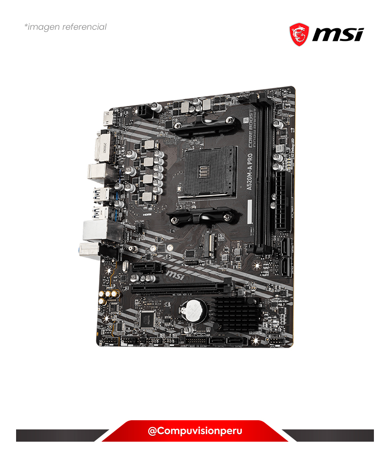 PLACA MSI A520M-A PRO AMD A520 DDR4 SATA 6GB/S M.2 MATX