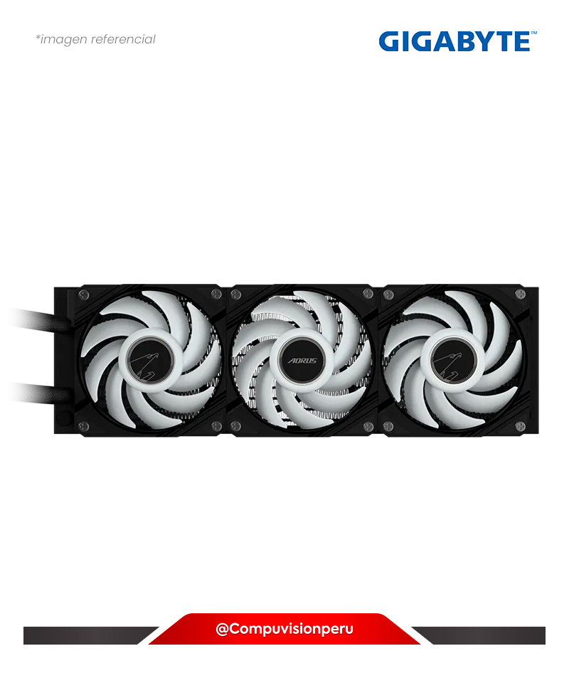 COOLER DE CPU GIGABYTE AORUS WATERFORCE II 360 BLACK INTEL AMD 120MM ARGB FANS ALUMINUM GP-AORUS-WATERFORCE-II-360