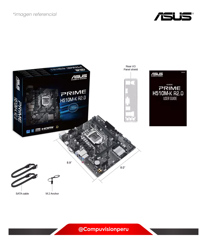 PLACA ASUS PRIME H510M-K R2.0  LGA 1200 INTEL H470 SATA 6GB/S M.2 USB 3.2 M-ATX