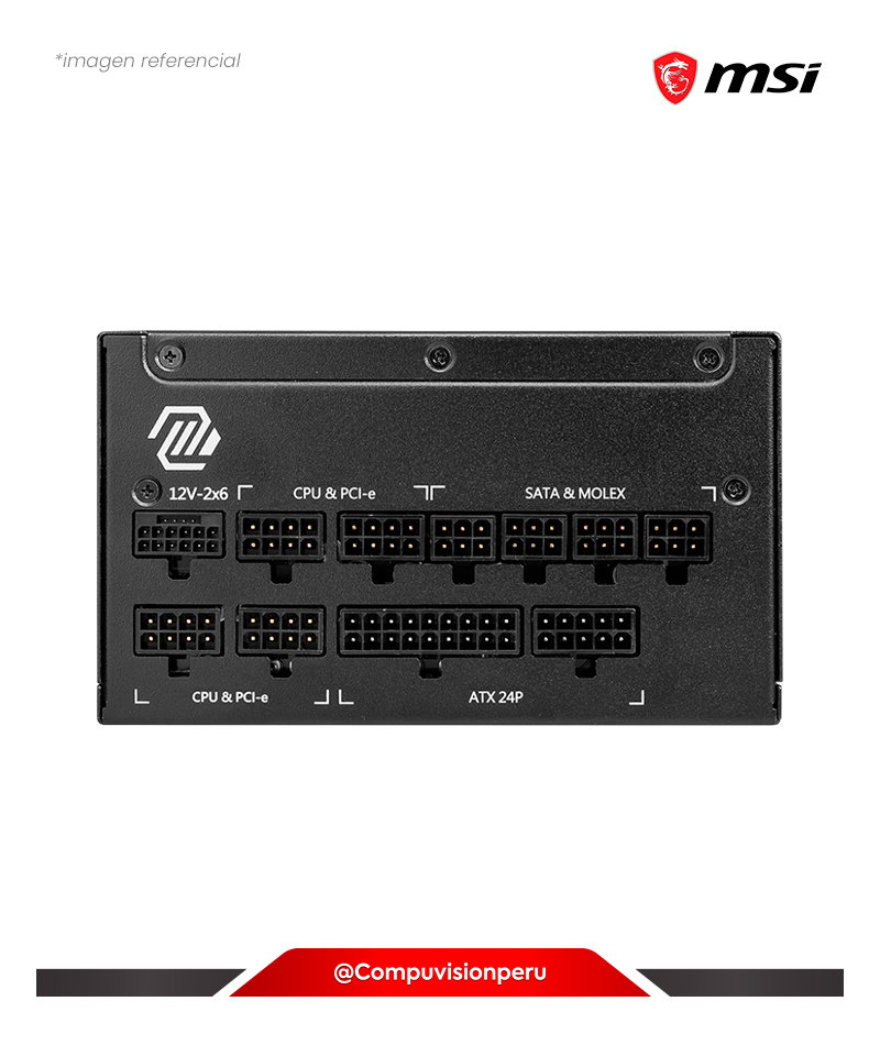FUENTE 1250W MSI MAG A1250GL PCIE5 80 PLUS GOLD MODULAR FLUID DYNAMIC BEARING ACTIVE PFC