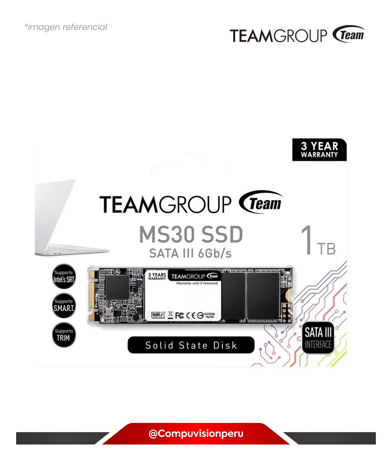 DISCO SOLIDO SSD 1TB TEAMGROUP MS30 M.2 2280 SATA III 6GB TM8PS7001T0C101