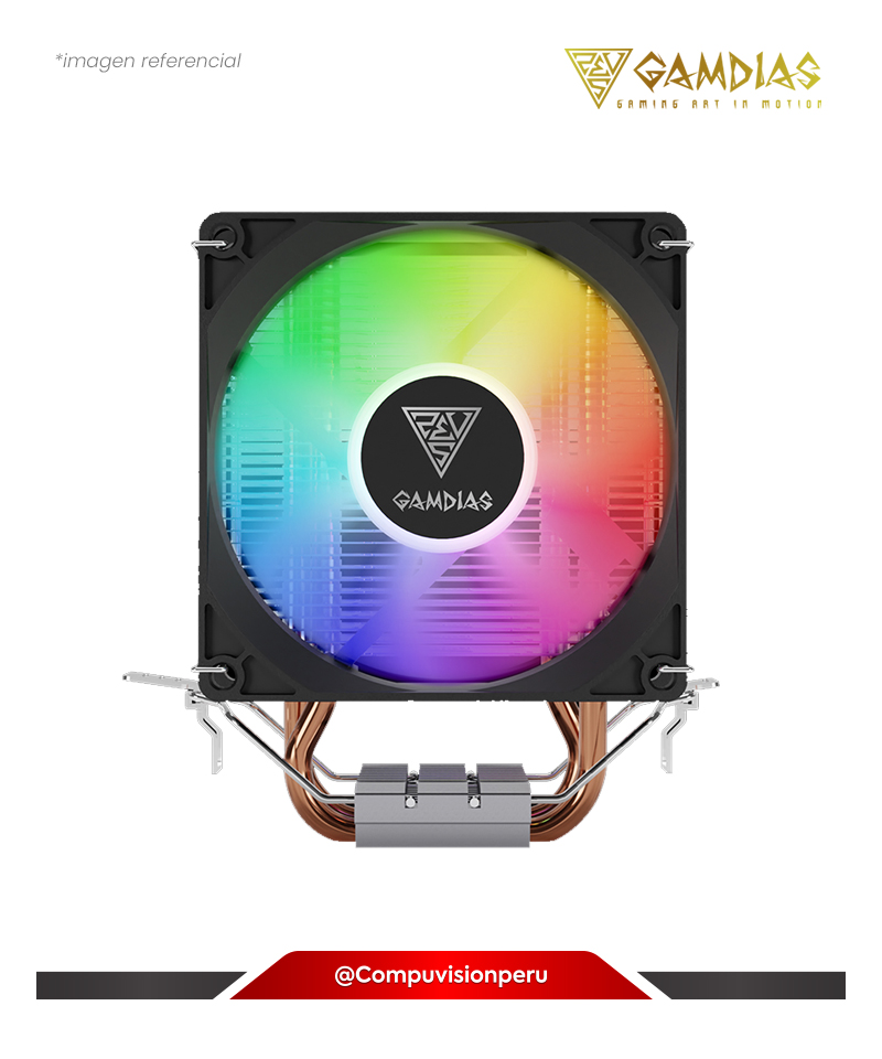 COOLER DE CPU GAMDIAS BOREAS E1-210 LITE RGB 92MM ALUMINUM AMD INTEL 16350-01100-00000-G