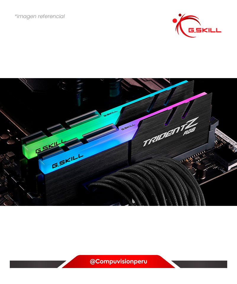 MEMORIA 64GB (32*2) DDR4 BUS 3600MHZ G.SKILL TRIDENT Z RGB C18 1.35V PC4-28800 F4-3600C18D-64GTZR 4713294225917 0848354035916