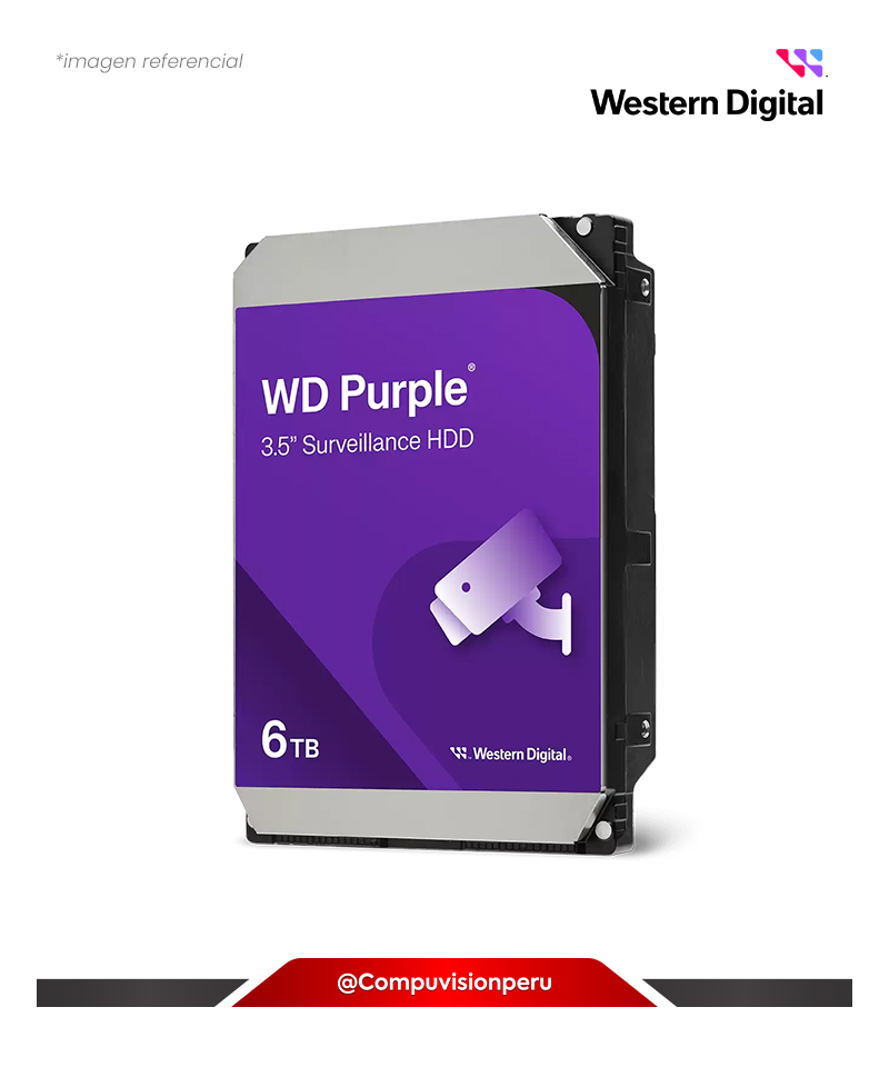 DISCO D 6TB WESTER DIGITAL PURPLE SATA 6.0GB/S 5400RPM 256MB 3.5 WD64PURZ