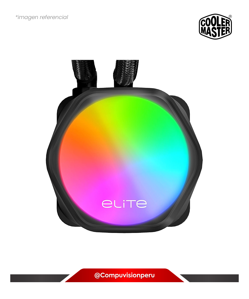 COOLER DE CPU COOLE MASTER ELITE LIQUID 240 AIO 240MM ARGB INTEL AMD BLACK ELW-D24M-A21DA-R1