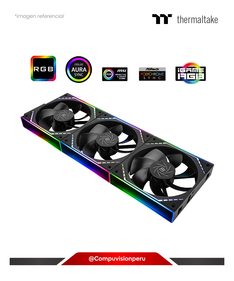COOLER DE CASE THERMALRIGHT TL-M12QRX3 BLACK 3*1200 1500 RPM ARGB